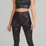 Lululemon  Iridescent Foil Set Wunder Train Leggings 25” Longline Bra Black 4 Photo 0