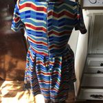 LuLaRoe XS red white and blue chevron Amelia dress Photo 1