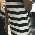 Marshalls Black And White Striped Dress Photo 1