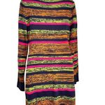 Derek Heart Crewneck Striped Long Sleeve Sweater Dress XL Blue Magenta Photo 1