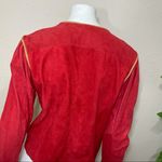 Char Sher Suede Vintage Red 1980’s Jacket Size 8 Photo 7