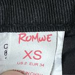 Romwe  Women’s Black Flame Pocket Straight Leg Jeans High Rise Goth Grunge Punk 2 Photo 6