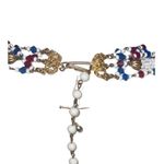 Vintage Hob’e Multistrand Red White Blue Beaded Choker Necklace Red Photo 8
