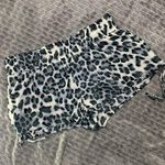 Miken Snow Leopard Print Gray Swim Shorts Cover Up Size M Photo 0