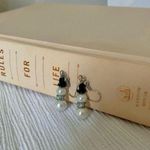 Snowman Pearl Earrings Vintage Black White Classic Christmas Winter Gift Minimal Photo 0