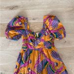 Farm Rio  - Macaw Print Puff Sleeve Dress in Orange & Purple Multi Photo 1