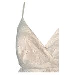 Broderie Anglaise white lacey eyelet plunging neckline cropped tank top large Photo 6
