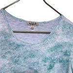 One World Pretty Color Wash Tee W/Detachable Paisley Scarf Small Bluish Green White Tee Photo 8