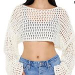 Urban Outfitters Open knit long-sleeve Crop Top Photo 3