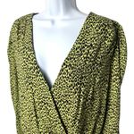 AFRM Surplice Leopard Print Neon Green Bodysuit Party Festival Evening XL Photo 2