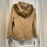 a.n.a NWT  Size S Khaki Tan Zip Up Adjustable Utility Jacket Removable Fur Hood Photo 6