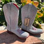 Ferrini Womens Roughrider Square Toe Boots Mid Calf Low Heels 81/2 Gray Size 8.5 Photo 0