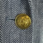J.Crew  Dalton Herringbone Blazer Jacket 8 TALL Blue Gold Buttons Crest Linen Photo 4