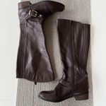 Me Too  Arctic Oxblood Dark Brown Leather Tall Riding Boots Gold Details Size 8 Photo 7