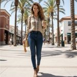 Lovestitch  Women's Large Shirt Button Up Embroidered Long Sleeve Wrinkled Effect Photo 13