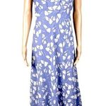 Chadwick's CHADWICK’S periwinkle with cream abstract roses/leaves maxi dress. Size 10. EUC Photo 0