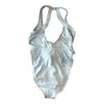 Ris-k  Sky Blue Lunar One Piece Swimsuit Hi Cut Open Back Ribbed M Photo 3