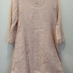 Lungo L'Arno Blush 100% Linen Bel Sleeve Dress Made in Italy Size M Pink Size M Photo 0