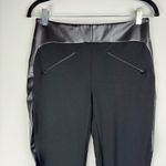 Anne Fontaine Carl Black Vegan Leather Contrast Leggings Pants Sz 40 Size M Photo 5