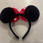 Disney Minnie Mouse Black Ears Headband with Red Polka Dot Bow Photo 1