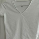Wild Fable  Short Sleeve V-Neck Cropped T-Shirt White Small Photo 3