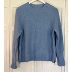 L.L. Bean super soft waffle knit crewneck sweater blue MPetite Size M Photo 4