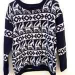 Forever 21 Womens large pullover knit holiday animal sweater black and white Photo 0