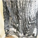 Daytrip  Whimsygoth Top Y2K Open Knit Metallic Size Medium Black Silver Photo 5