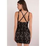 Tobi •  Lea lace plunge neck mini dress black and nude xsmall Photo 1