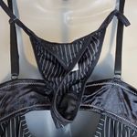 Lady Princess Black and White Stripe Dress, Thong Mafia Costume Medium Photo 3