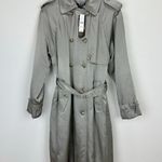 J.Crew Relaxed Trench Coat Satin Crepe Mid Length Silver Gray Insulated US 2 NWT Photo 5