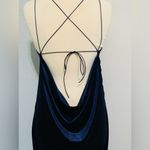 ZARA  Bloggers Fav Backless Navy Blue Velvet Lingerie-Style Open Leg Dress Size M Photo 14