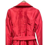 ZARA  Trench Coat Trench Jacket Belted Side Pockets Raspberry Pink Pleated Size S Photo 6