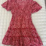 SheIn Red Floral Flowy Dress  Photo 0