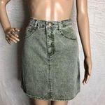 Vintage 80s Green Jean High Waisted Skirt Photo 0