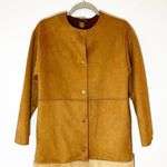 ZARA Faux Fur Ultrasuede Coat Brown Size Small Snap Front Blogger Fave Cozy Photo 4