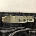 Topshop Moto Womens Jeans Cropped Fringe Skinny Stretch Black 24 Photo 3