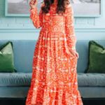 Mare Mare x Anthropologie Lynda Maxi Dress MEDIUM PETITE Tiered Boho Cottage Orange Size undefined Photo 10