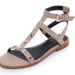 Rebecca Minkoff Sandy Studded T-Strap Gladiator Sandals Taupe Leather Sz6 1/2 Photo 0