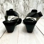 Anne Klein Sport Black Patent Strappy Sandals Wedge Heels Shoes Summer Vacation Photo 3