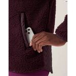 Athleta Cozy Sherpa Snap Sweatshirt In Burgundy Photo 2