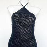 AQUA Halter Crochet Dress off back MEDIUM black Photo 8
