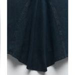 ZARA  High Rise Five Pocket Denim Midi Fishtail Skirt Dark Navy Blue Large Photo 3