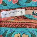 R. Vioimos Boho Maxi Dress M Turquoise Floral Paisley Tassel Tie Neck Hippie Size M Photo 6