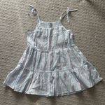 Anthropologie Maeve by  Gauzy Tiered Dress Cover Up Light Blue Pink Stripe XS Photo 0