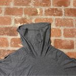 CAbi Cowl Neck Snap Sleeve Pullover Sweatshirt Size Medium Gray Charcoal Stretch Photo 4