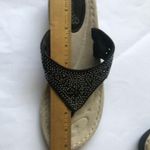 Mountain Sole  Bling Thong Wedge Sandal Black Photo 3