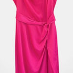Banana Republic NWT  Tie Neck
Sleeveless Sheath Midi Dress Fuchsia size 0 Photo 0