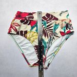 Kona Sol  Brown Floral Ribbed Swim Beach Cheeky Flirty Boho Bikini Bottom Large Photo 3