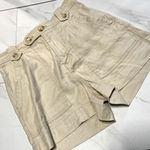 Maeve By Anthropologie High Rise A Line Beige Linen Blend shorts size 4 Photo 0